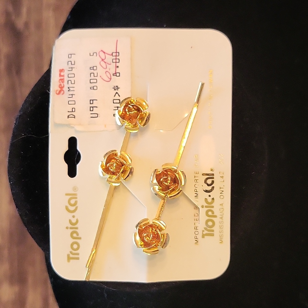 Vintage Tropic-Cal Floral Hair Pins